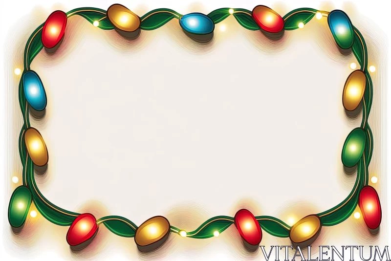Cartoon Style Christmas Lights Border Clipart AI Image