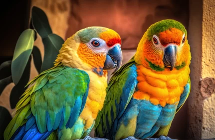 Colorful Parrots in Exotic Atmosphere: A Precisionist Art Influence