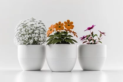 Minimalistic and Modern Ceramic Flower Pots AI Image
