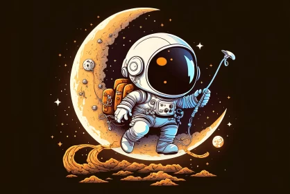 Astronaut in Space: A Fantasy Illustration