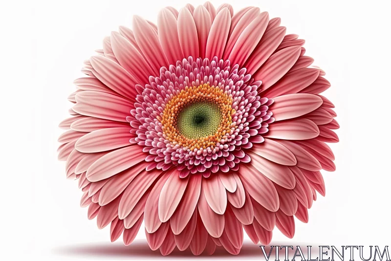 Pink Gerbera Daisy: A Detailed Digital Design AI Image