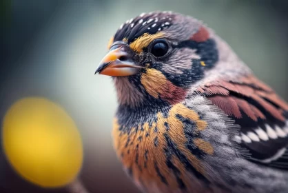 Colorful Bird Portrait with Strong Facial Expression