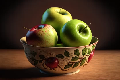 Realistic Still Life with Apples and Pears - A Digital Artwork