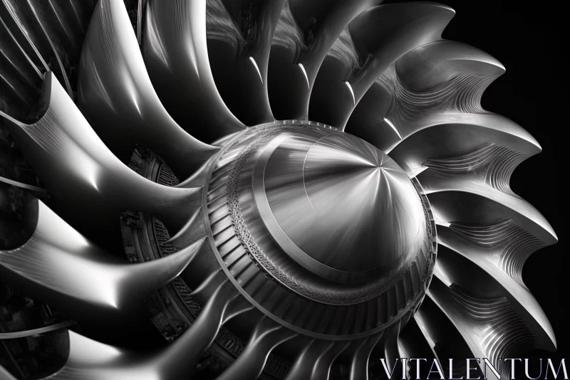 Graceful Rotating Jet Engine - Textured Realism Art AI Image
