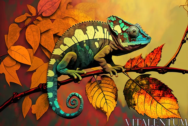 Chameleon in Nature: A Fusion of Realism and Fantasy AI Image