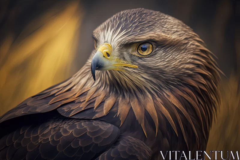 Majestic Eagle: A Nature Study in Gold and Violet Tones AI Image