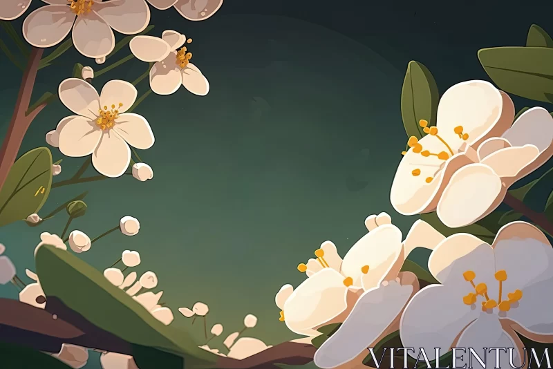 Anime-Inspired Cherry Blossom Illustration AI Image