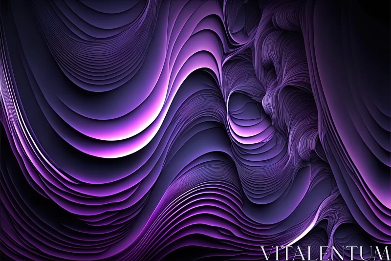 Purple Abstract Design with Luminous Shadows and 3D Illusions AI Image