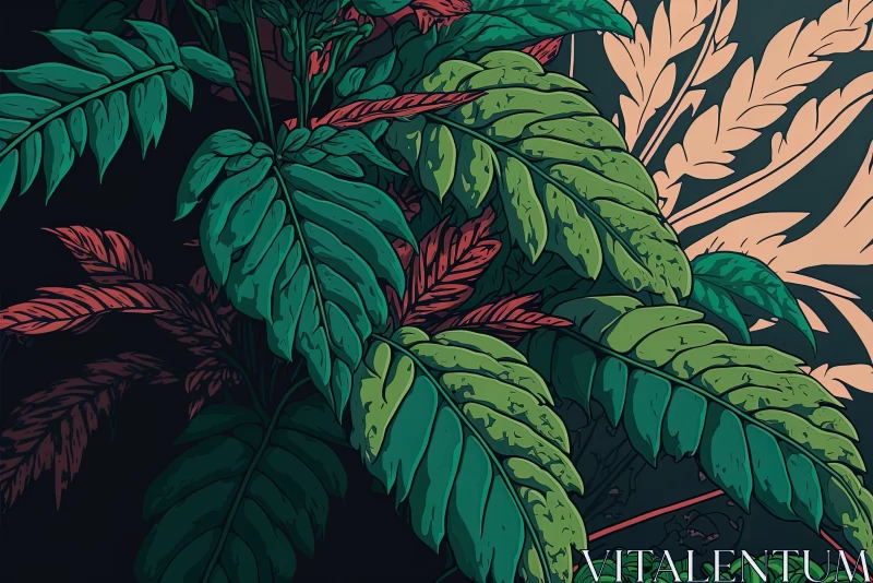 Neo-Pop Jungle Artwork: Mysterious and Bold AI Image