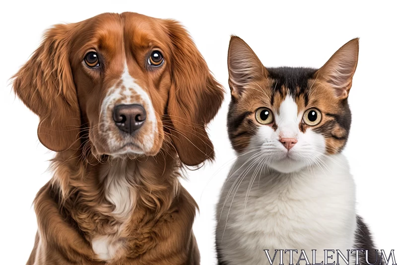Captivating Animal Portraits: Dogs and Cats Face Off AI Image