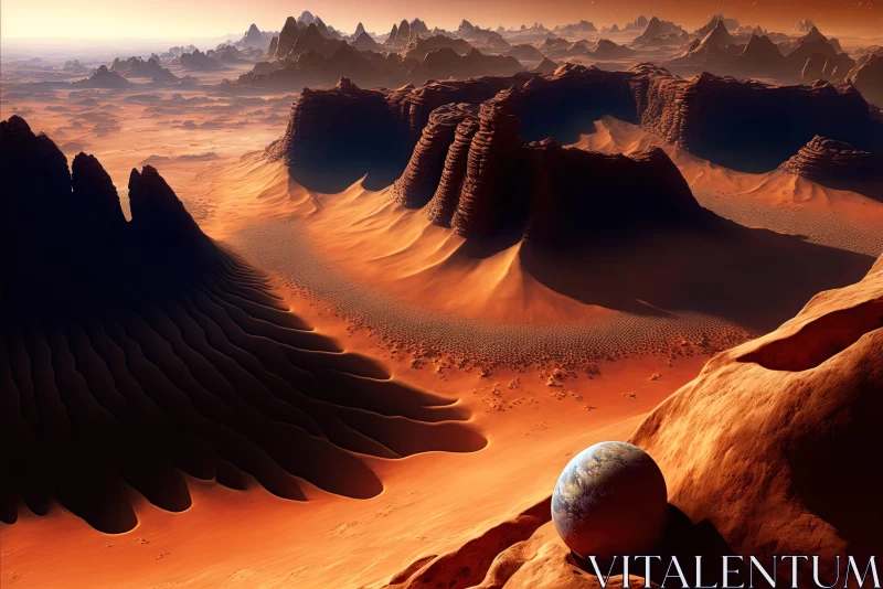 AI ART Alien Landscape: Surrealism Meets Realism in Desert Art