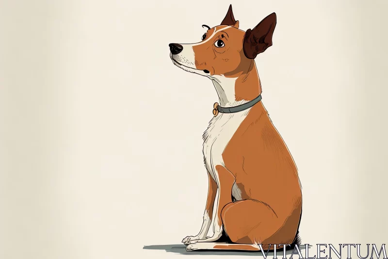 Illustrated Dog in Disney Animation Style AI Image