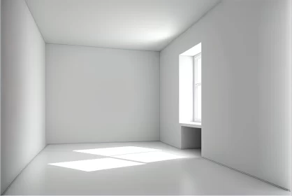 Minimalist Interior: Sunlit White Room with Realistic Lighting