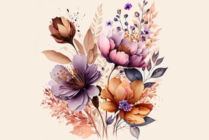 Watercolor Floral Illustration: A Blend of Realism and Fantasy