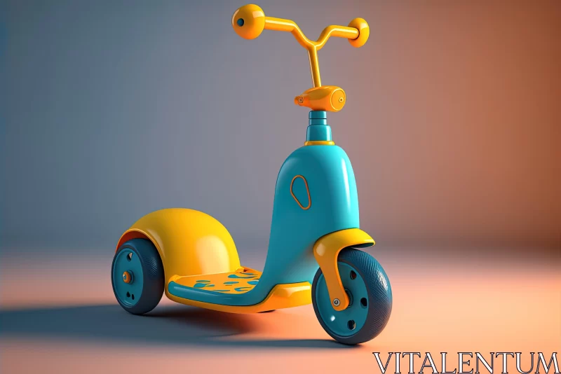 Kids Scooter - A Colorful Display of Childlike Abstraction AI Image
