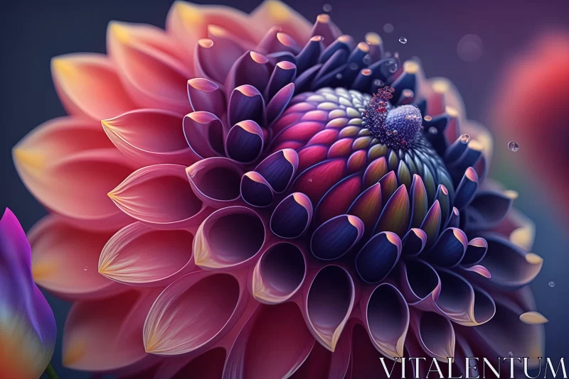 Abstract Blooming Flower: A Psychedelic Digital Art AI Image