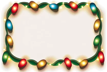 Cartoon Style Christmas Lights Border Clipart AI Image