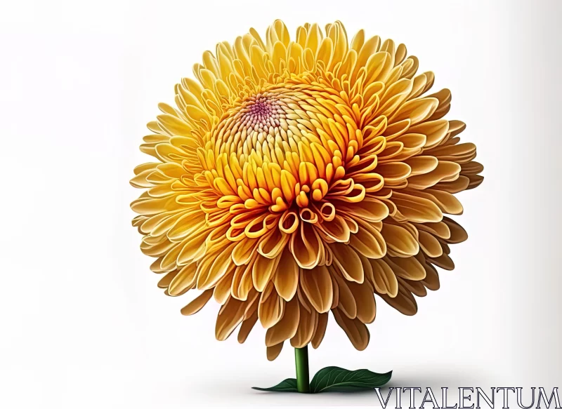 Surrealistic Digital Illustration of a Yellow Flower AI Image
