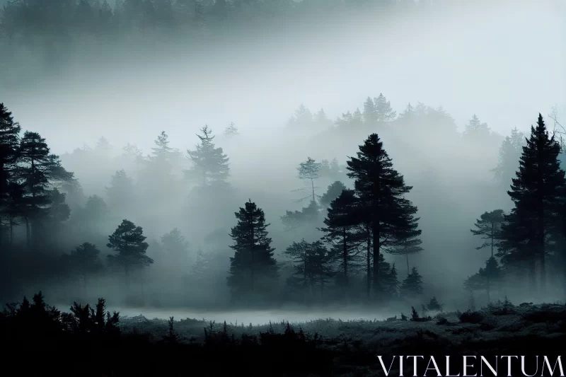 Misty Forest: A Nature-Inspired Atmospheric Landscape AI Image