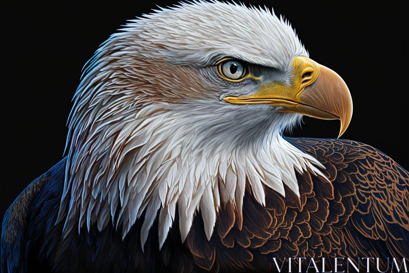 Majestic Bald Eagle on Dark Background - Digital Art AI Image