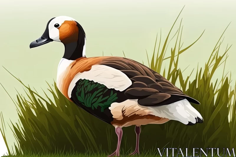 Detailed Digital Painting of Goose in Nature AI Image
