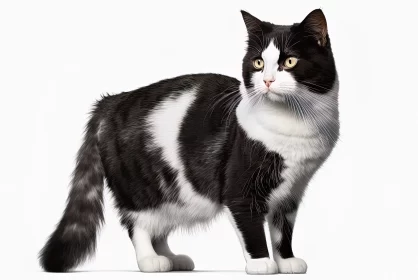 Monochrome Tabby Cat in Realistic 3D Rendering