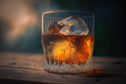 Timeless Whiskey Glass Artwork AI Image