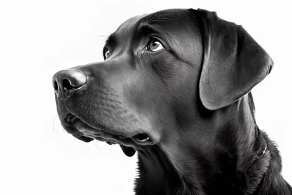 Black Labrador Retriever Portrait in Realistic Watercolors