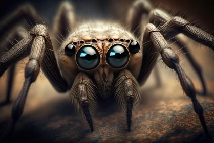 Intriguing Spider Gaze: A Study in Sci-Fi and Historical Style AI Image