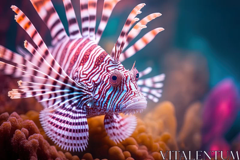 Lionfish Among Coral: An Oceanic Masterpiece AI Image