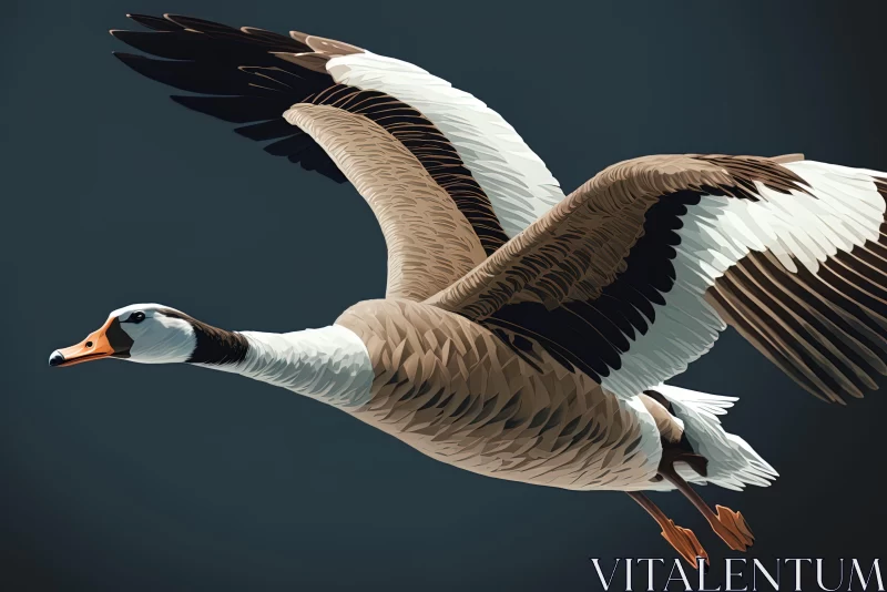 Majestic Gray Goose in Flight - Nature's Artistry in Detail AI Image