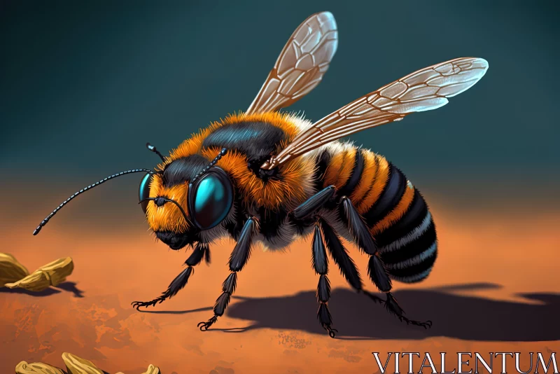 Technological Fusion Bee - A Unique Blend of Nature and Technology AI Image