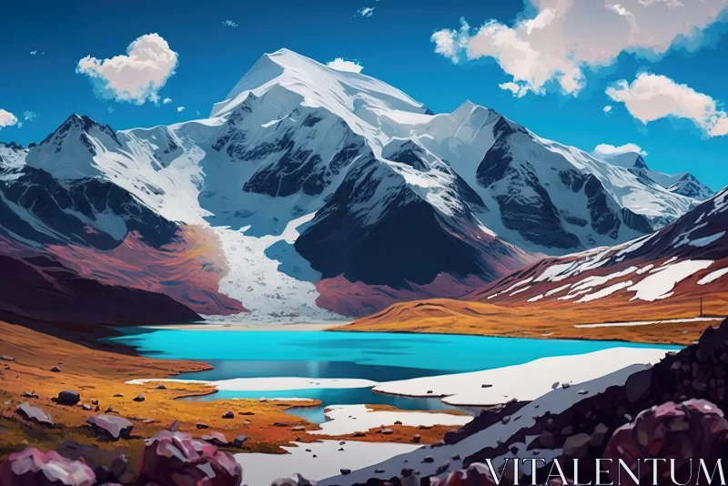 Winter Wonderland: A Himalayan Landscape Art AI Image