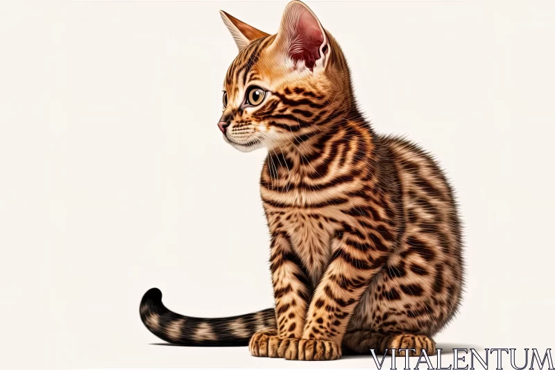 AI ART Bengal Kitten Illustration - An Exotic Display of Color and Realism