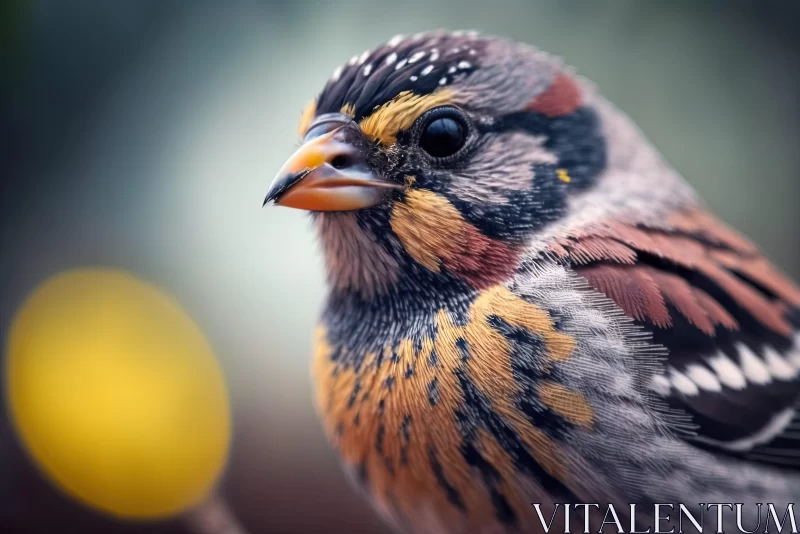 Colorful Bird Portrait with Strong Facial Expression AI Image