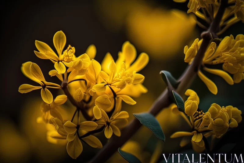 Enchanting Yellow Flower in Burma Art Style AI Image