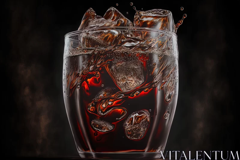 Monochromatic Masterpiece: Icy Cola and Coffee Visuals AI Image