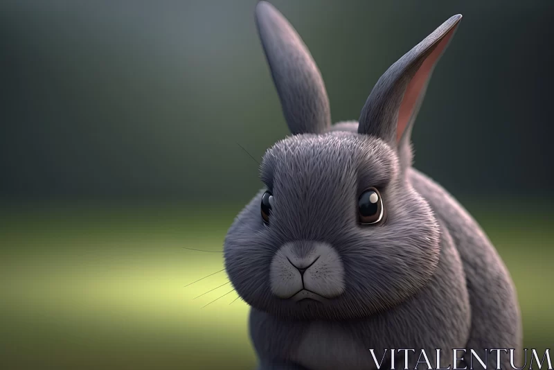Captivating Grey Rabbit in Nature - A Detailed Study AI Image