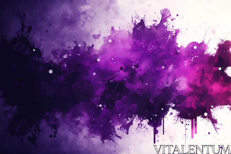 AI ART Purple and Blue Abstract Paint Splatters - Emotional Watercolor Art