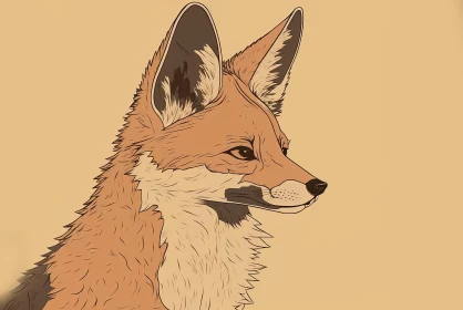 Retro-Styled Detailed Fox Illustration in Pop Art