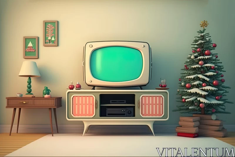 Festive Still Life with Christmas tree: A Joyful Celebration of Nature AI Image