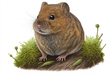Rodent Illustrations in Nature - Mouse, Rat, and Hamster
