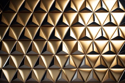 Golden Geometric Pattern - Abstract 3D Render