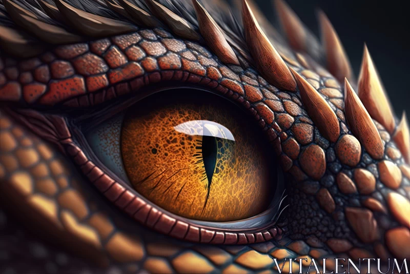 Visually Striking Illustration of a Dragon's Eye AI Image