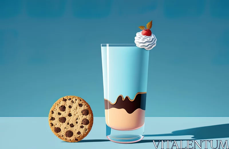 AI ART Cartoonish Realism Dessert Art: Cream and Cookie Treat