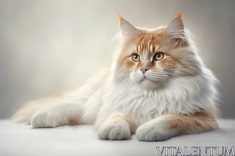 Elegant Orange Cat in High-key Lighting AI Image