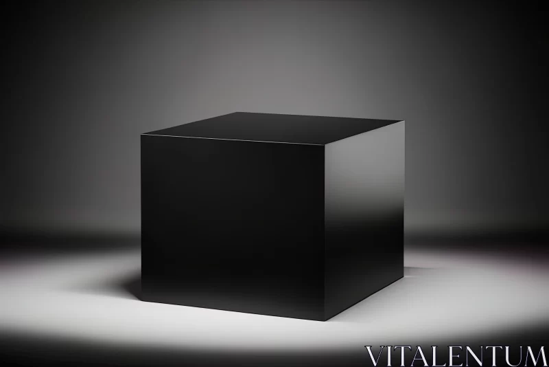 Black Acrylic Cube in High-Key Lighting - Abstract Art AI Image