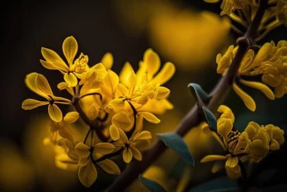 Enchanting Yellow Flower in Burma Art Style