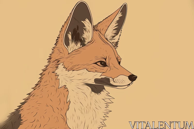 Retro-Styled Detailed Fox Illustration in Pop Art AI Image