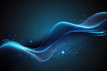 Abstract Artwork: Blue and Black Lines Interlacing